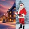 Large Mens Santa Suit Plush Fur Trimmed Jacket, Pants, Hat, Belt and Beard Set
